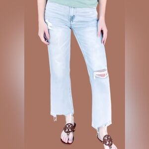 Women's Light Blue Straight Leg Jeans
